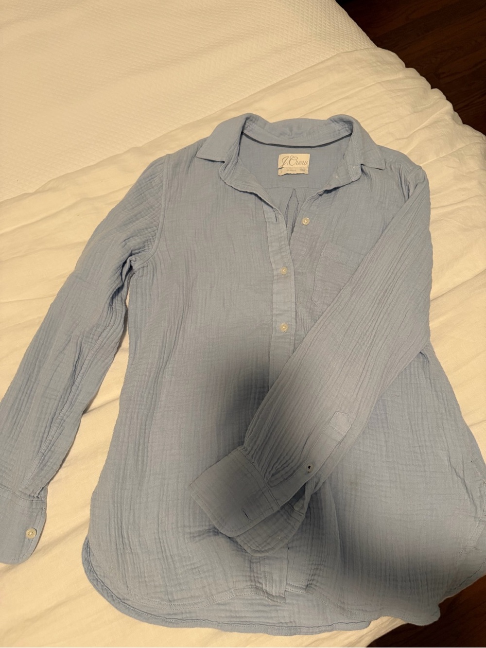 J. Crew Pale Blue Textured Button-Down Shirt